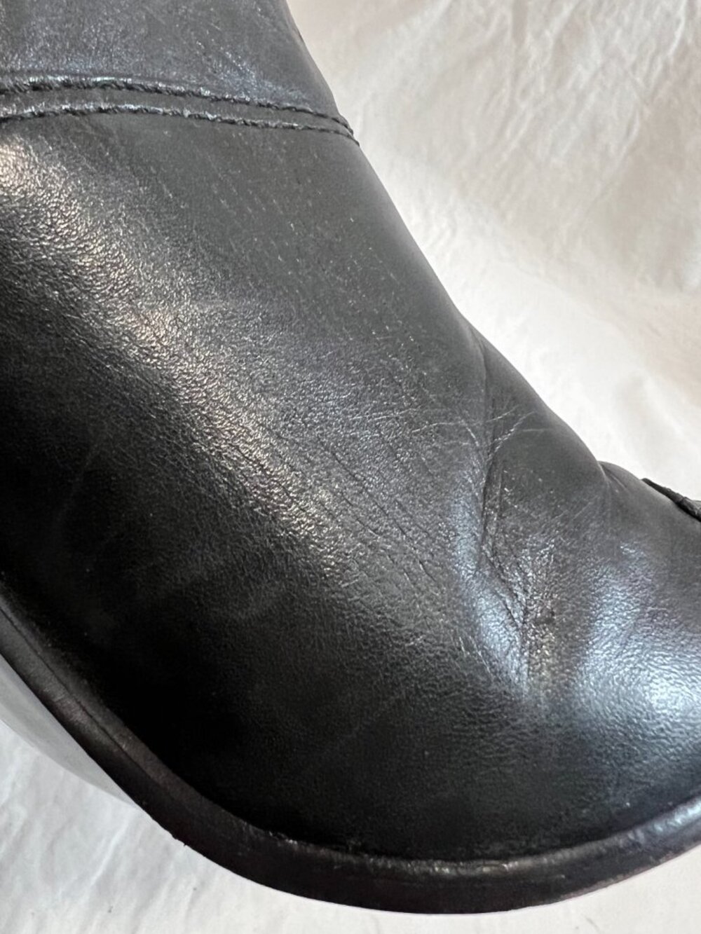 Tory Burch boots Huxley black leather womens 8.5 tassel zip up block high heel - Picture 12 of 16
